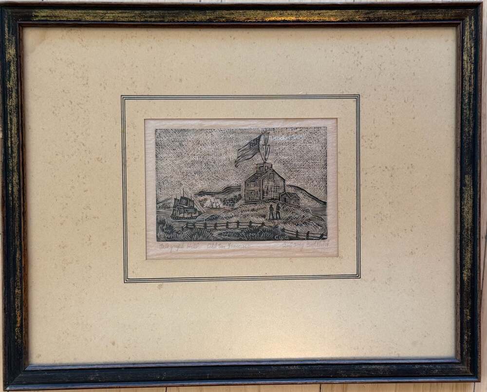 Cecil Wray Goodchild Wood Engraving Print Telegraph Hill SF 1850 Signed